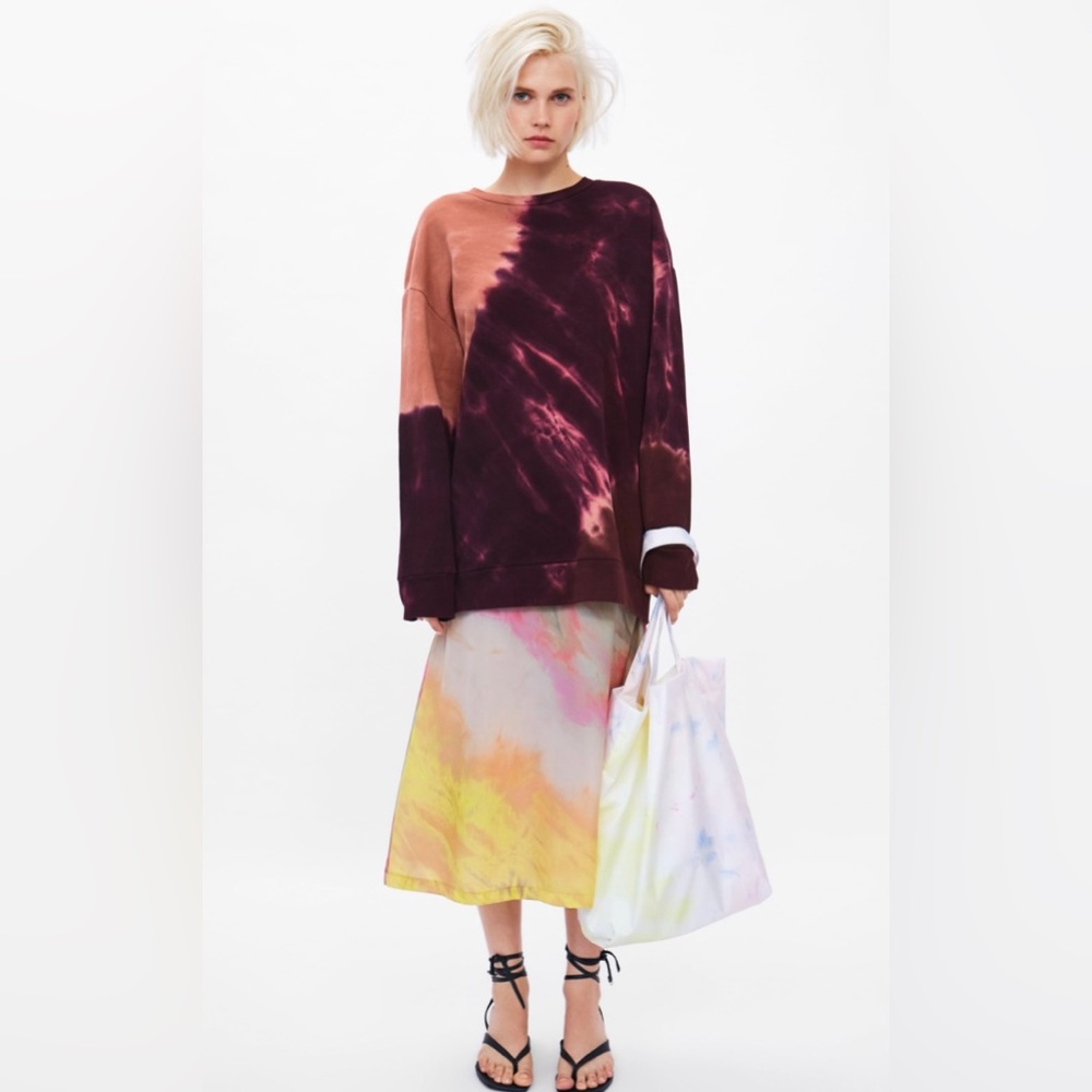 Zara Tie Dye Oversized Sweatshirt